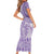 Purple Niue Language Week Short Sleeve Bodycon Dress The Rock Coconut Crab - Siapo Pattern