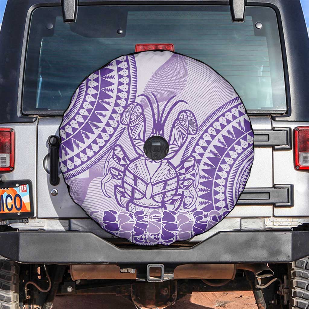 Purple Niue Language Week Spare Tire Cover The Rock Coconut Crab - Siapo Pattern LT14 Purple - Polynesian Pride
