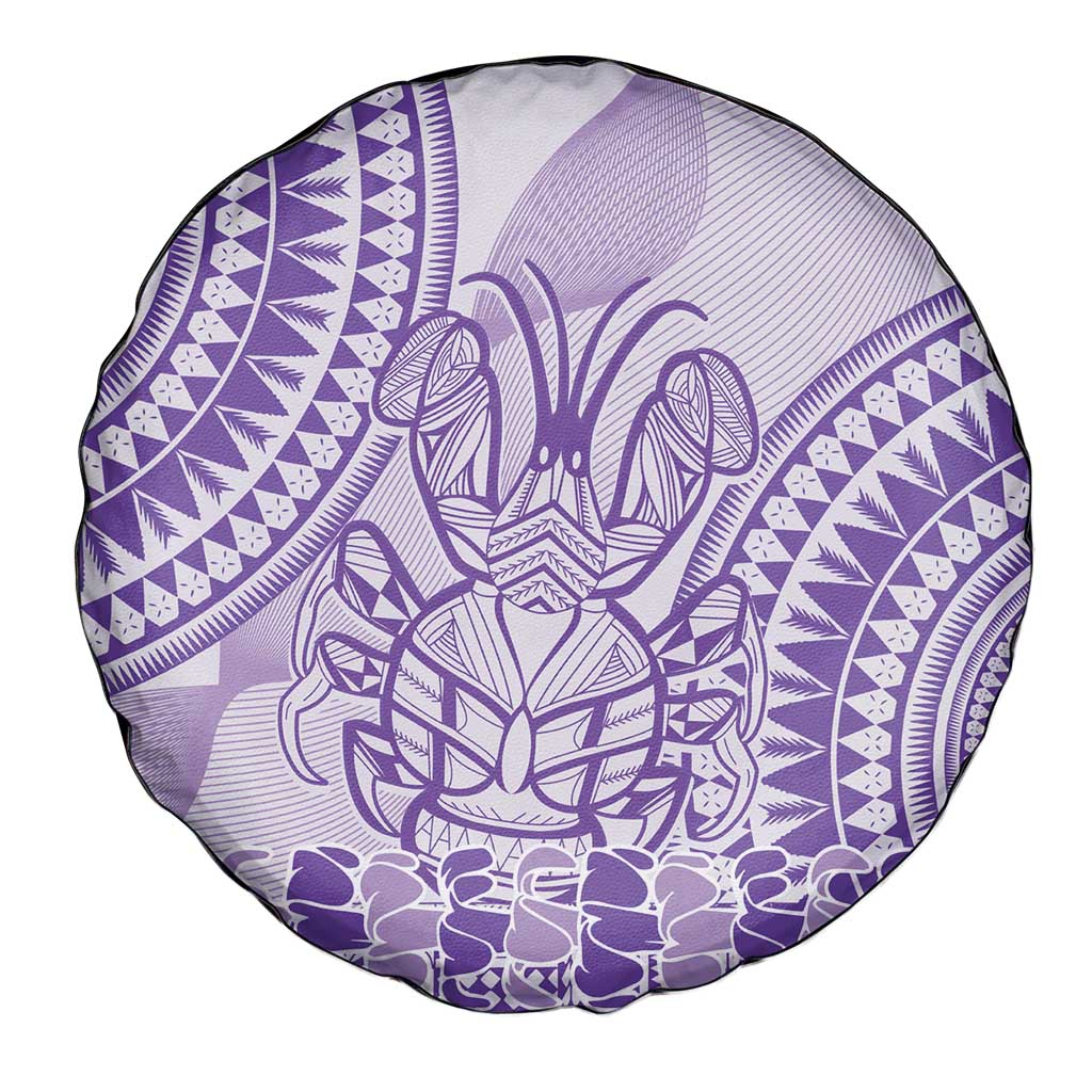 Purple Niue Language Week Spare Tire Cover The Rock Coconut Crab - Siapo Pattern LT14 - Polynesian Pride