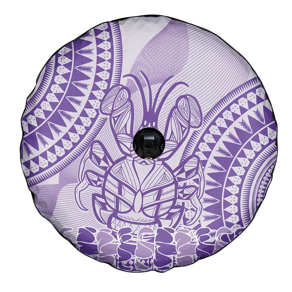 Purple Niue Language Week Spare Tire Cover The Rock Coconut Crab - Siapo Pattern LT14 - Polynesian Pride