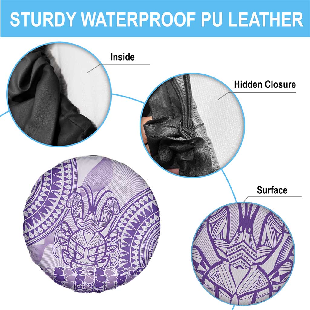 Purple Niue Language Week Spare Tire Cover The Rock Coconut Crab - Siapo Pattern LT14 - Polynesian Pride