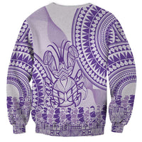 Purple Niue Language Week Sweatshirt The Rock Coconut Crab - Siapo Pattern LT14 - Polynesian Pride