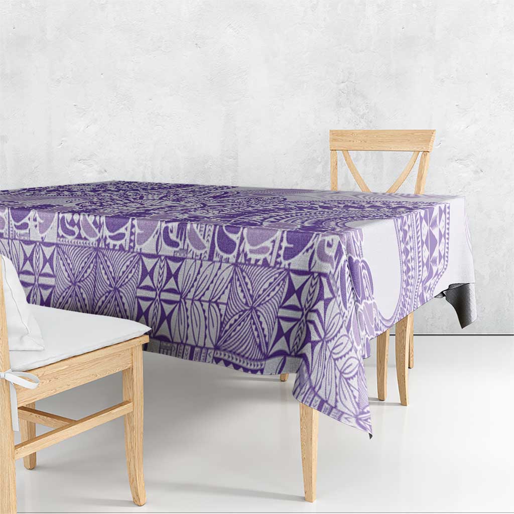 Purple Niue Language Week Tablecloth The Rock Coconut Crab - Siapo Pattern LT14 - Polynesian Pride