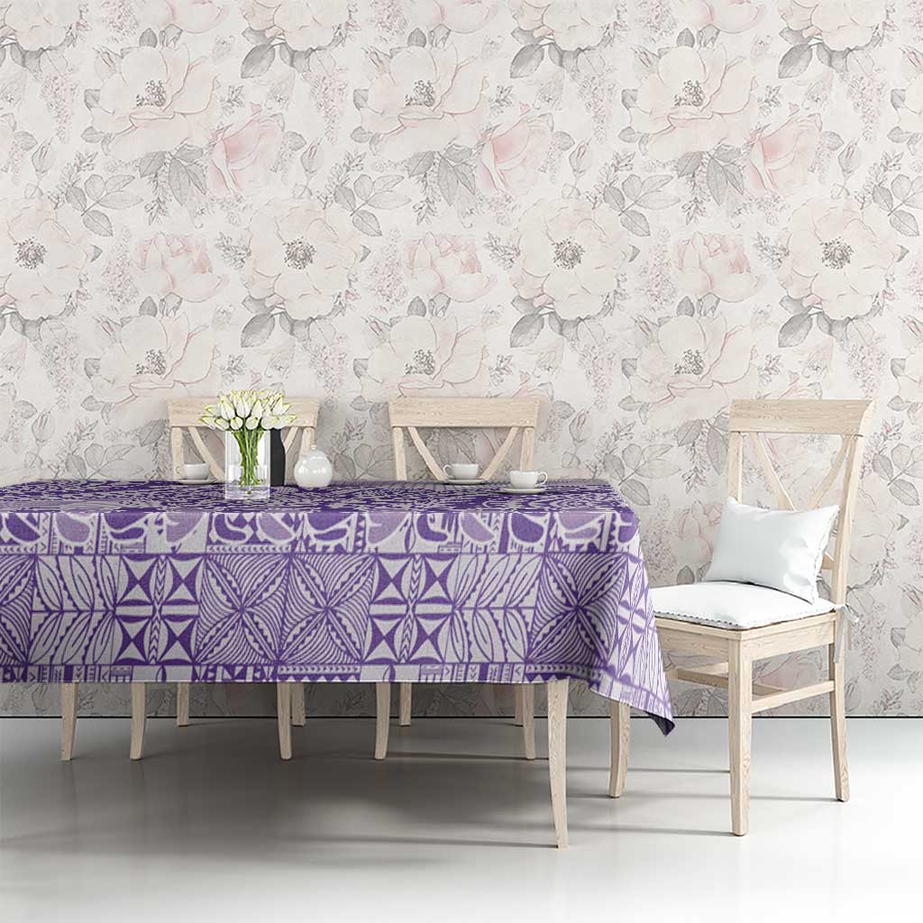 Purple Niue Language Week Tablecloth The Rock Coconut Crab - Siapo Pattern LT14 - Polynesian Pride