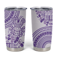 Purple Niue Language Week Tumbler Cup The Rock Coconut Crab - Siapo Pattern LT14 Purple - Polynesian Pride