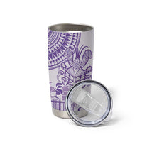 Purple Niue Language Week Tumbler Cup The Rock Coconut Crab - Siapo Pattern LT14 - Polynesian Pride