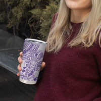 Purple Niue Language Week Tumbler Cup The Rock Coconut Crab - Siapo Pattern LT14 - Polynesian Pride