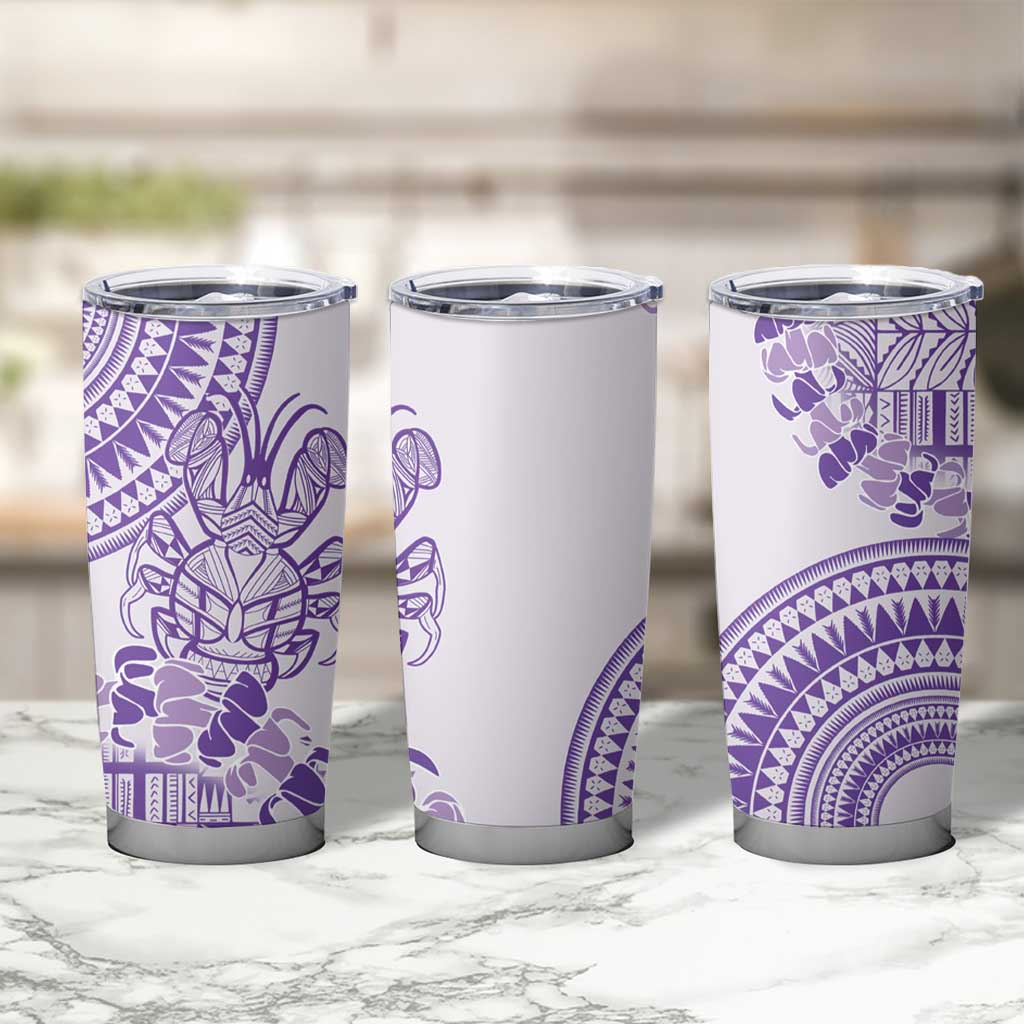 Purple Niue Language Week Tumbler Cup The Rock Coconut Crab - Siapo Pattern LT14 - Polynesian Pride