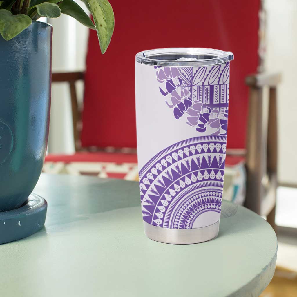 Purple Niue Language Week Tumbler Cup The Rock Coconut Crab - Siapo Pattern LT14 - Polynesian Pride