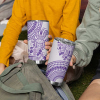 Purple Niue Language Week Tumbler Cup The Rock Coconut Crab - Siapo Pattern LT14 - Polynesian Pride