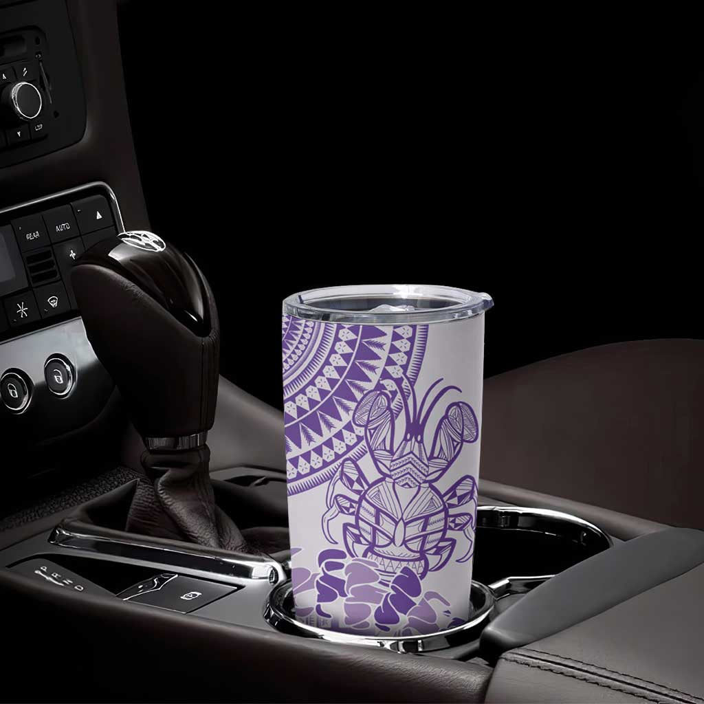 Purple Niue Language Week Tumbler Cup The Rock Coconut Crab - Siapo Pattern LT14 - Polynesian Pride
