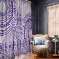Purple Niue Language Week Window Curtain The Rock Coconut Crab - Siapo Pattern LT14 - Polynesian Pride