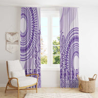 Purple Niue Language Week Window Curtain The Rock Coconut Crab - Siapo Pattern LT14 - Polynesian Pride