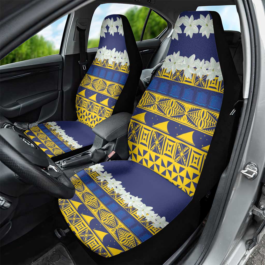 Tokelau Language Week Car Seat Cover Tokelauan Tuluma With Gardenia Thunbergia