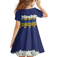 Tokelau Language Week Family Matching Off Shoulder Short Dress and Hawaiian Shirt Tokelauan Tuluma With Gardenia Thunbergia