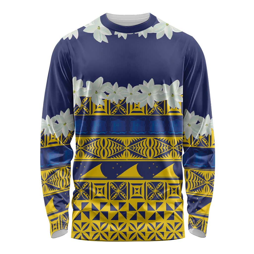 Tokelau Language Week Long Sleeve Shirt Tokelauan Tuluma With Gardenia Thunbergia