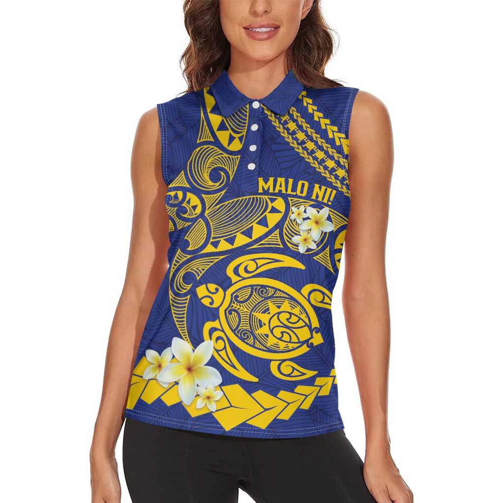 Te Vaiaho o te Gagana Tokelau Women Sleeveless Polo Shirt Polynesian Turtle - Malo Ni!