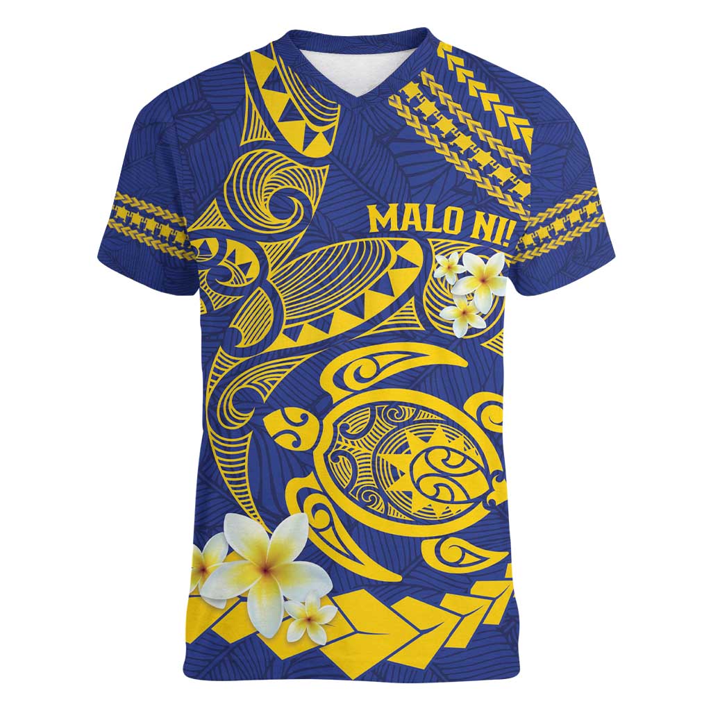 Te Vaiaho o te Gagana Tokelau Women V-Neck T-Shirt Polynesian Turtle - Malo Ni!