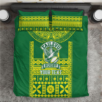 Fiji Tailevu Rugby Custom Bedding Set Go Champions Fijian Tapa Pattern LT14 Green - Polynesian Pride