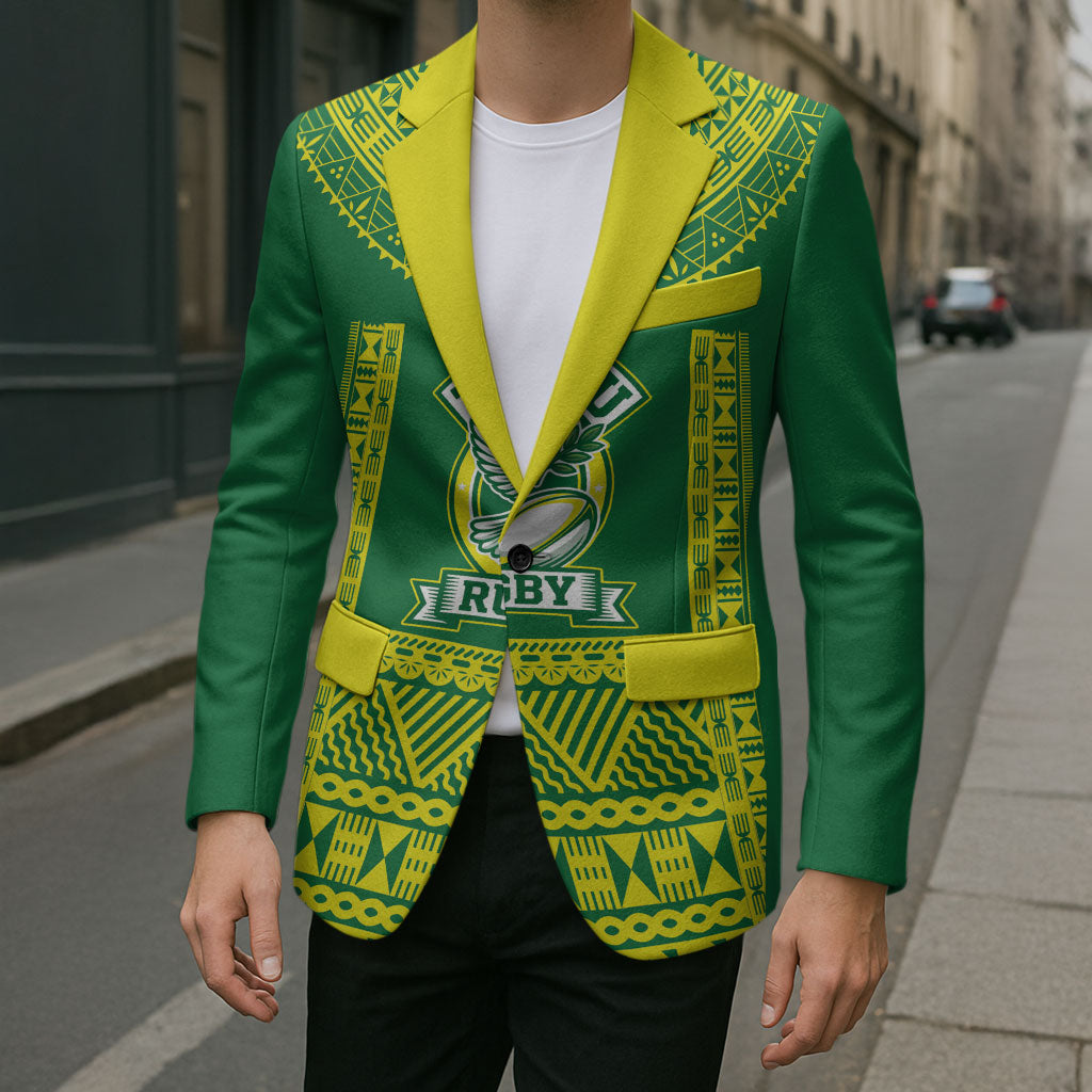 Fiji Tailevu Rugby Custom Blazer Go Champions Fijian Tapa Pattern LT14 - Polynesian Pride