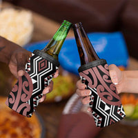 New Zealand 4 in 1 Can Cooler Tumbler Aotearoa Kowhaiwhai Mix Taniko Art - Brown