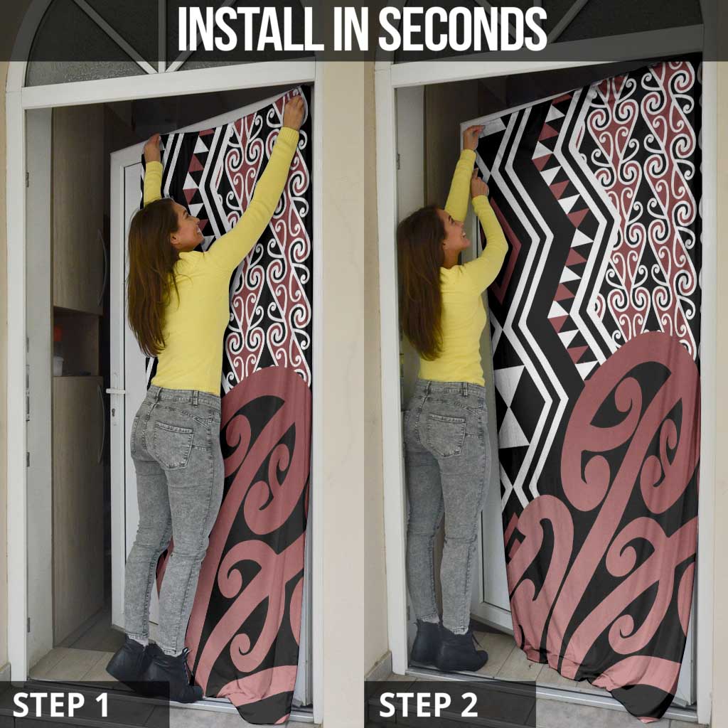 New Zealand Door Cover Aotearoa Kowhaiwhai Mix Taniko Art - Polynesian Pride