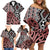 New Zealand Family Matching Off Shoulder Short Dress and Hawaiian Shirt Aotearoa Kowhaiwhai Mix Taniko Art LT14 - Polynesian Pride