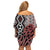 New Zealand Family Matching Off Shoulder Short Dress and Hawaiian Shirt Aotearoa Kowhaiwhai Mix Taniko Art LT14 - Polynesian Pride