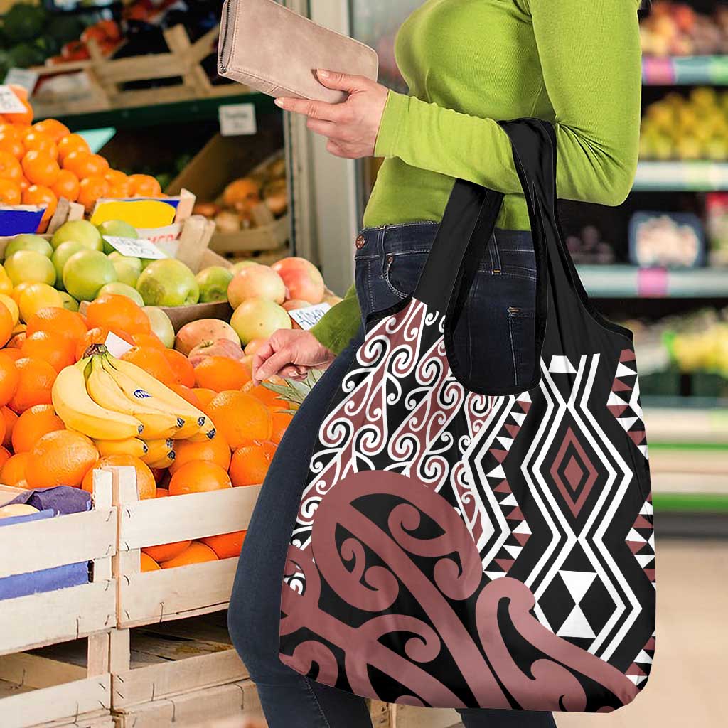 New Zealand Grocery Bag Aotearoa Kowhaiwhai Mix Taniko Art LT14 - Polynesian Pride