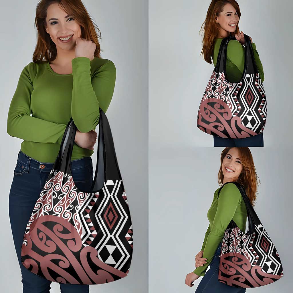 New Zealand Grocery Bag Aotearoa Kowhaiwhai Mix Taniko Art LT14 - Polynesian Pride