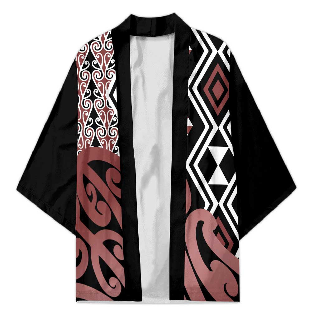 New Zealand Kimono Aotearoa Kowhaiwhai Mix Taniko Art - Polynesian Pride