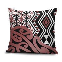 New Zealand Pillow Cover Aotearoa Kowhaiwhai Mix Taniko Art - Polynesian Pride