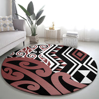 New Zealand Round Carpet Aotearoa Kowhaiwhai Mix Taniko Art LT14 - Polynesian Pride