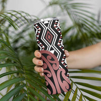 New Zealand Skinny Tumbler Aotearoa Kowhaiwhai Mix Taniko Art - Brown