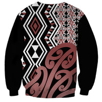 New Zealand Sweatshirt Aotearoa Kowhaiwhai Mix Taniko Art LT14 - Polynesian Pride