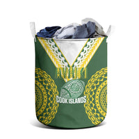 Avaiki Cook Islands Rugby Laundry Basket Kuki Airani Tatau Green - Polynesian Pride