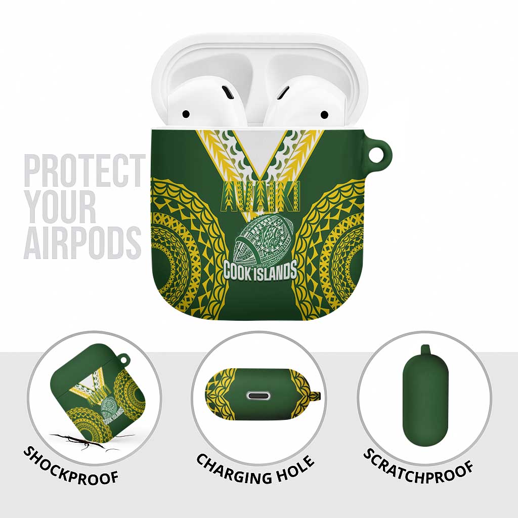 Avaiki Cook Islands Rugby AirPods Case Kuki Airani Tatau Green - Polynesian Pride