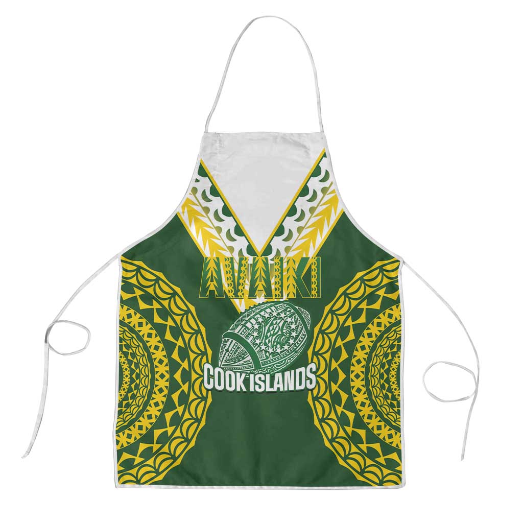 Avaiki Cook Islands Rugby Apron Kuki Airani Tatau Green - Polynesian Pride