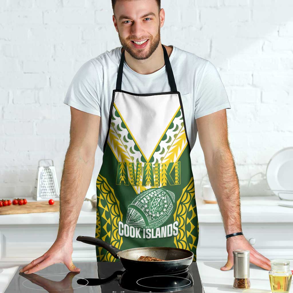 Avaiki Cook Islands Rugby Apron Kuki Airani Tatau Green - Polynesian Pride