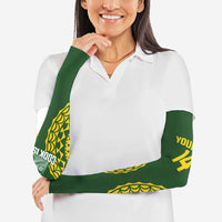 Custom Avaiki Cook Islands Rugby Arm Sleeves Kuki Airani Tatau Green - Polynesian Pride