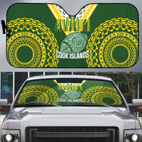 Avaiki Cook Islands Rugby Auto Sun Shade Kuki Airani Tatau Green - Polynesian Pride