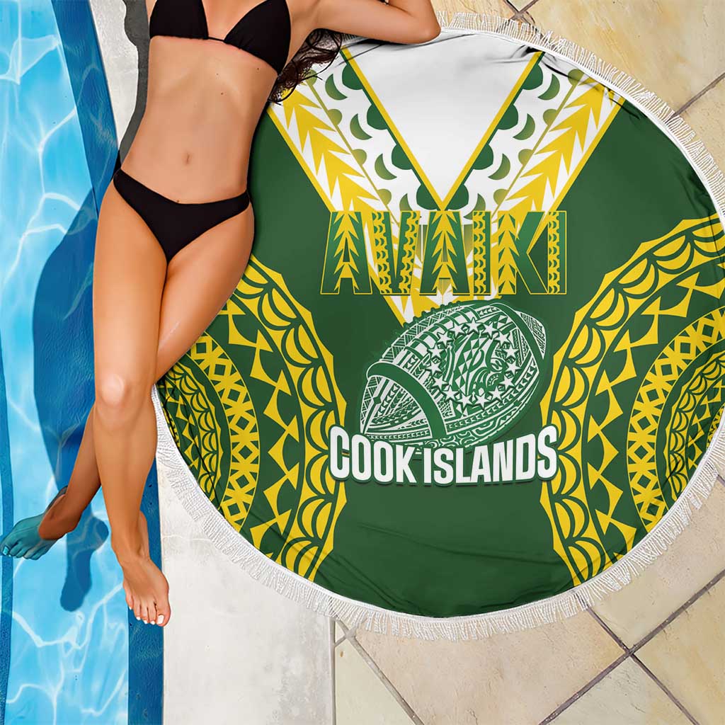 Avaiki Cook Islands Rugby Beach Blanket Kuki Airani Tatau Green - Polynesian Pride