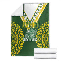 Avaiki Cook Islands Rugby Blanket Kuki Airani Tatau Green - Polynesian Pride