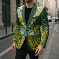 Custom Avaiki Cook Islands Rugby Blazer Kuki Airani Tatau Green - Polynesian Pride