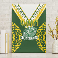 Avaiki Cook Islands Rugby Canvas Wall Art Kuki Airani Tatau Green - Polynesian Pride