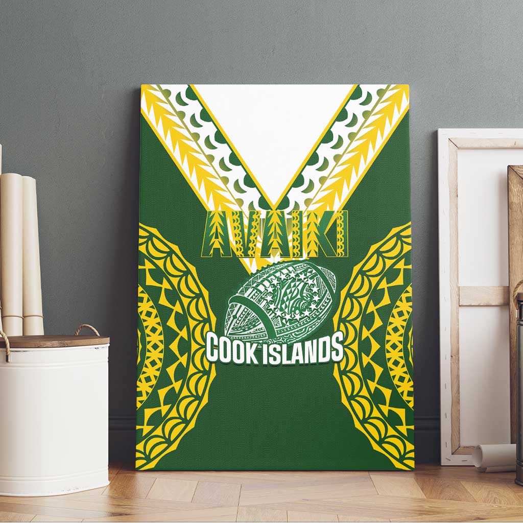 Avaiki Cook Islands Rugby Canvas Wall Art Kuki Airani Tatau Green - Polynesian Pride