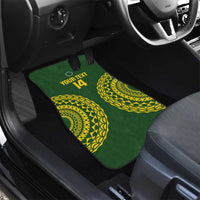 Custom Avaiki Cook Islands Rugby Car Mats Kuki Airani Tatau Green - Polynesian Pride