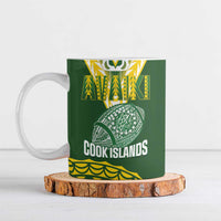 Custom Avaiki Cook Islands Rugby Ceramic Mug Kuki Airani Tatau Green - Polynesian Pride