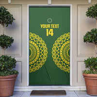 Custom Avaiki Cook Islands Rugby Door Cover Kuki Airani Tatau Green - Polynesian Pride