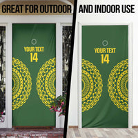 Custom Avaiki Cook Islands Rugby Door Cover Kuki Airani Tatau Green - Polynesian Pride